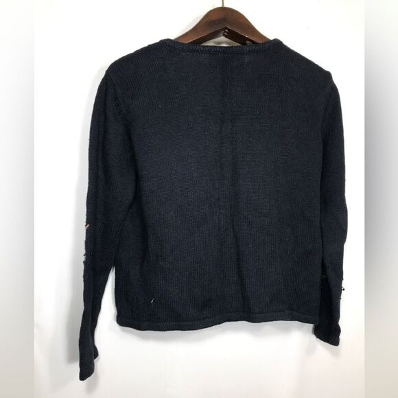 Heirloom Collectibles Christmas Sweater Bead Black Red Cardinals PM - Picture 5 of 6